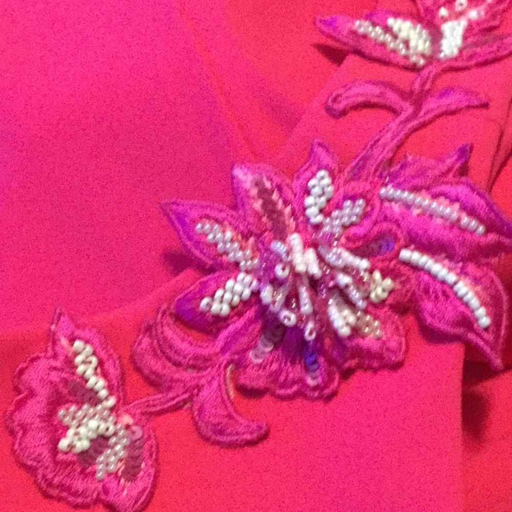 Marchesa Notte Draped Beaded Flower Embroi… - Picture 2 of 9